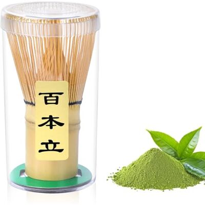 Alyvisun Bamboe Matcha Whisk met 76 tanden, handgemaakte Chasen, traditionele matcha garde voor een soepele en schuimige matcha-ervaring Alyvisun Bamboe Matcha Whisk met 76 tanden, handgemaakte Chasen, traditionele matcha garde voor een soepele en schuimige matcha-ervaring