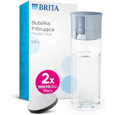Brita Vital Botella Purificadora de Agua Azul Claro 600ml Brita Vital Botella Purificadora de Agua Azul Claro 600ml