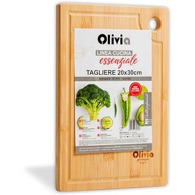 IPEA Rechthoekige houten snijplank voor groenten, fruit, salami – 34 x 24 cm – multifunctionele keukenplank voor het snijden en serveren van voorgerechten, brood, groenten en kaas – bamboedienblad met IPEA Rechthoekige houten snijplank voor groenten, fruit, salami – 34 x 24 cm – multifunctionele keukenplank voor het snijden en serveren van voorgerechten, brood, groenten en kaas – bamboedienblad met