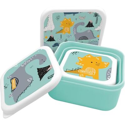 NERTHUS FIH 1327 stapelbare kinder lunchbox dinosaurussen set 3 bakjes BPA-vrij school NERTHUS FIH 1327 stapelbare kinder lunchbox dinosaurussen set 3 bakjes BPA-vrij school