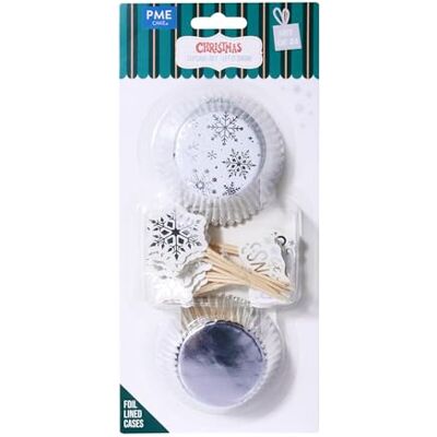 PME Kerstset met 24 cupcake-vormpjes en decoraties – sneeuwval PME Kerstset met 24 cupcake-vormpjes en decoraties – sneeuwval