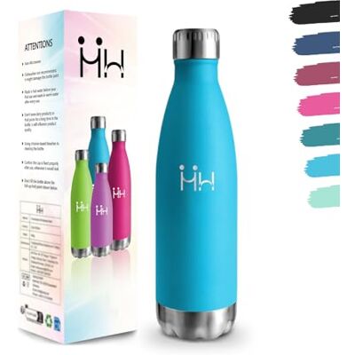 Motswedi Drinkfles, 500 ml BPA-vrij, roestvrijstalen drinkfles, 304 roestvrij staal, waterfles, dubbelwandig vacuüm geïsoleerd, geïsoleerde fles voor school, reizen, joggen Hemelsblauw lekvrij metaal Motswedi Drinkfles, 500 ml BPA-vrij, roestvrijstalen drinkfles, 304 roestvrij staal, waterfles, dubbelwandig vacuüm geïsoleerd, geïsoleerde fles voor school, reizen, joggen Hemelsblauw lekvrij metaal