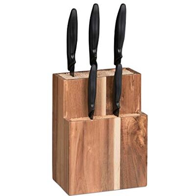Relaxdays messenblok leeg, met borstels, zonder messen, voor 11 verschillende messen, HxBxD 24 x 18 x 11,5 cm, natuur Relaxdays messenblok leeg, met borstels, zonder messen, voor 11 verschillende messen, HxBxD 24 x 18 x 11,5 cm, natuur