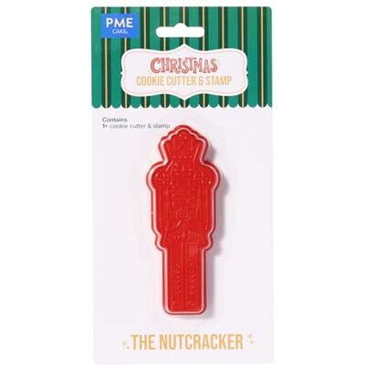 PME CH24CCC100 Kerst Cookie Cutter & Stamp, De Notenkraker, Plastic, Rood PME CH24CCC100 Kerst Cookie Cutter & Stamp, De Notenkraker, Plastic, Rood