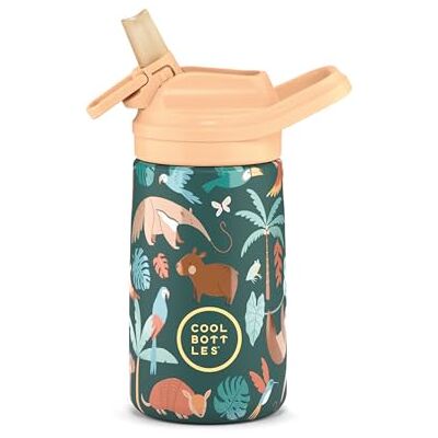 Cool Bottles Geïsoleerde waterfles van roestvrij staal, houdt dranken 36 uur koud en 18 uur warm Rainforest Refuge 350ml Cool Bottles Geïsoleerde waterfles van roestvrij staal, houdt dranken 36 uur koud en 18 uur warm Rainforest Refuge 350ml