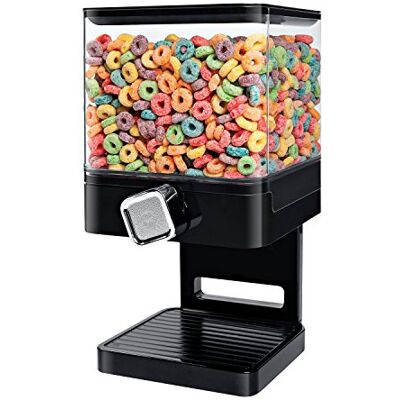 ZevrO Compact-Dry Food Dispenser, Zwart/Transparant, Chroom ZevrO Compact-Dry Food Dispenser, Zwart/Transparant, Chroom