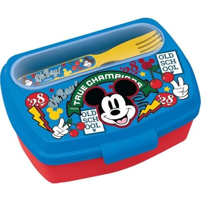 Tataway Mickey Mouse-brooddoos met bestek — lunchbox voor kinderen — duurzame plastic lunchbox — magnetronbestendig — officieel Disney-product Tataway Mickey Mouse-brooddoos met bestek — lunchbox voor kinderen — duurzame plastic lunchbox — magnetronbestendig — officieel Disney-product