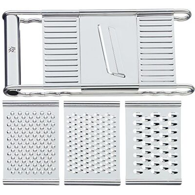 WMF Gourmet Groenterasp, 12 x 18 cm, keukenrasp van roestvrij staal met 4 opzetstukken voor schaven, multifunctionele rasp, raspen, raspen en snijden, aardappelrasp, komkommerschaaf WMF Gourmet Groenterasp, 12 x 18 cm, keukenrasp van roestvrij staal met 4 opzetstukken voor schaven, multifunctionele rasp, raspen, raspen en snijden, aardappelrasp, komkommerschaaf