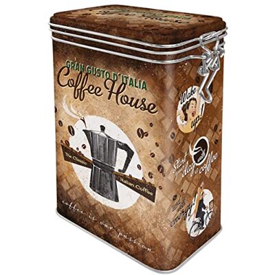 ART Retro koffieblik, 1,3 l, Coffee House met afsluitbare deksel, vintage design, Cadeau idee voor koffie drinkers ART Retro koffieblik, 1,3 l, Coffee House met afsluitbare deksel, vintage design, Cadeau idee voor koffie drinkers
