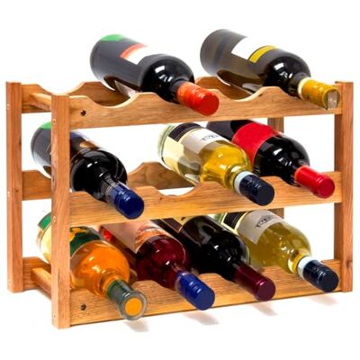 Avilia Wijnrek van bamboe met 3 planken – voor maximaal 12 flessen – compact en ruimtebesparend design 42 x 21 x 28 cm – eenvoudig en snel te monteren – ideaal voor keukens of kelders Avilia Wijnrek van bamboe met 3 planken – voor maximaal 12 flessen – compact en ruimtebesparend design 42 x 21 x 28 cm – eenvoudig en snel te monteren – ideaal voor keukens of kelders