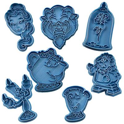 Cuticuter Bella Y Bestia Koekjesuitsteker-Set - Kunststof, blauw - 16x14x1.5 cm Cuticuter Bella Y Bestia Koekjesuitsteker-Set - Kunststof, blauw - 16x14x1.5 cm