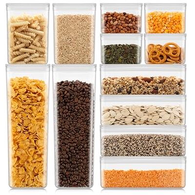 Bodum Canteen voorraadpotten met deksel, 12 stuks, BPA-vrij en vaatwasmachinebestendig, stapelbare en transparante voedselcontainers Bodum Canteen voorraadpotten met deksel, 12 stuks, BPA-vrij en vaatwasmachinebestendig, stapelbare en transparante voedselcontainers