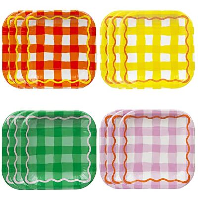 Talking Tables Gingham Papieren Borden - Zomerpicknick Wegwerpartijservies Talking Tables Gingham Papieren Borden - Zomerpicknick Wegwerpartijservies