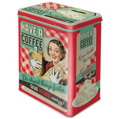 ART Retro voorraadblik L, 3 l, Have A Coffee koffiedoos, vintage design, Cadeau idee voor koffie drinkers ART Retro voorraadblik L, 3 l, Have A Coffee koffiedoos, vintage design, Cadeau idee voor koffie drinkers