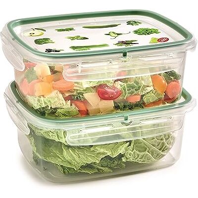 Snips /lock Set van 2 voedselcontainers 1,80 l / 23,5 x 18,5 x 11 cm/BPA-vrij/Made in Italy, groen Snips /lock Set van 2 voedselcontainers 1,80 l / 23,5 x 18,5 x 11 cm/BPA-vrij/Made in Italy, groen
