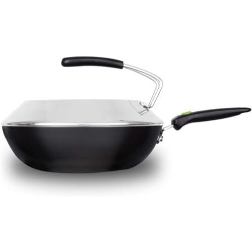 CEDLSF Wok Steelpan Koekenpan Ijzeren Pot Ongecoat, Geen Roest, Koekenpan, Steakpot, Gasfornuis, Universele 30Cm Koekenpan (32cm) (30cm)