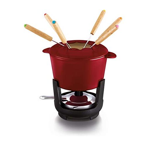 Beka Arome Fondue, gietijzer geëmailleerd, 15 cm, rood, fonduepan voor 4 tot 6 personen, geschikt voor inductie, 15,5 cm