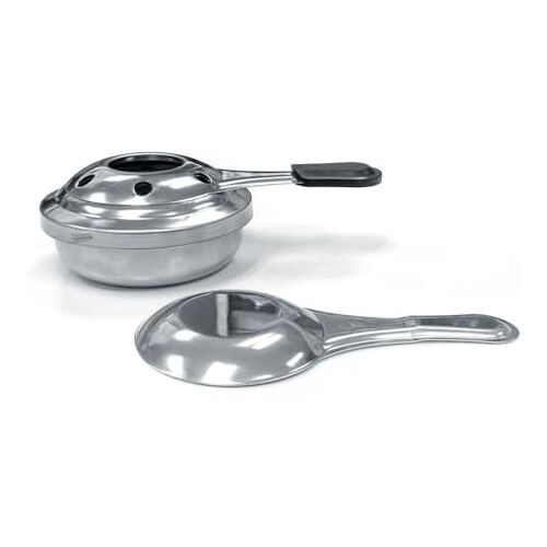 HENDI Fonduebrander, voor brandstofpasta, fondue aansteker, pastabrander, geschikt voor fonduebrander brandstofpasta, ø90mm, 2 stuks, RVS