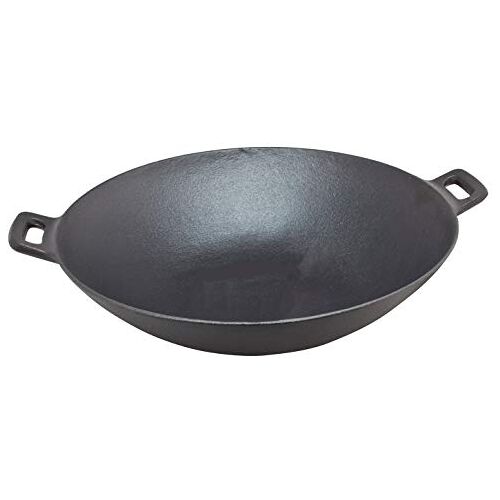 Spetebo Gietijzeren wok 36x11cm wokpan gietijzeren pan grillpan ijzeren pan inductie