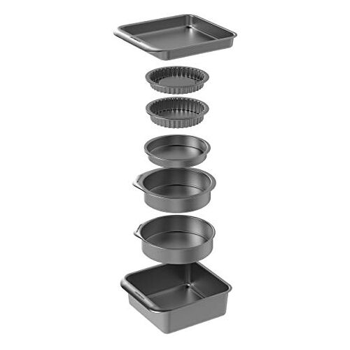 MASTERCLASS MCSPSCAKE7PC Smart Space Backset met anti-aanbaklaag, koolstofstaal