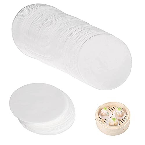 X-RAIN XH-RAIN 500 stuks rond bakpapier, bakpapier met antiaanbaklaag, bakpapier van 90 mm voor bamboestomers, kleine taarten, brood