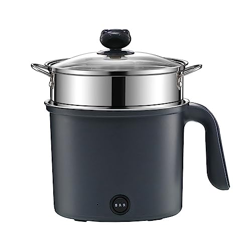 ZHANGMIN Mini-rijstkoker Met Stoomkoker, Elektrische Rijstkoker Met Pan Met Antiaanbaklaag For 1-2 Personen, Multikoker For Bruine Rijst, Witte Rijst, Quinoa En Granen, 1,8 L (Color : Black+Steamer)