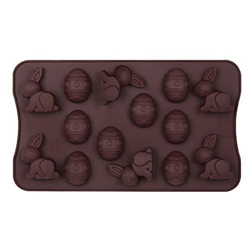 Dr. Oetker Siliconen Chocoladevorm Vrolijk Pasen 14 Silicone Chocolade Eieren, Chocolade Vorm Paashaas, Chocolade Hoezen voor Taart, Hoeveelheid: 1 stuk