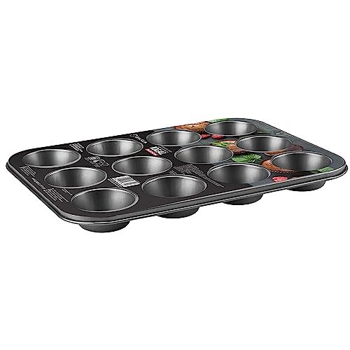 Galicja Muffinvorm ideaal – muffinvorm blik – muffinbakvormen – cupcake-bakvorm – muffinbakplaat – muffinbakvormen plaatstaal – bakvorm voor muffins – muffinbakvorm – 35 x 26,5 cm