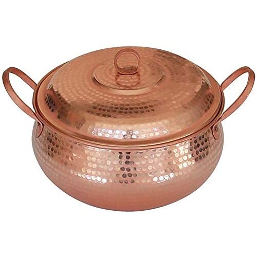 YIHANSS Kleipot Keramische Stoofpot Braadpan Pot Handgemaakte Koperen Soeppan Soeppan Stoofpot Braadpan Met Deksel Open Vuur Kookgerei (Kleur: 4.75quart)