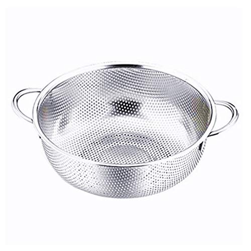 LEDDP Keuken Gadgets Keuken Apparatuur Collanders Rvs Vergiet Rvs Zeef Rvs Keuken Zeef Rijst Zeef Sink Mand Zeef Keuken Gadgets Voor Koken Silver,19.5CM