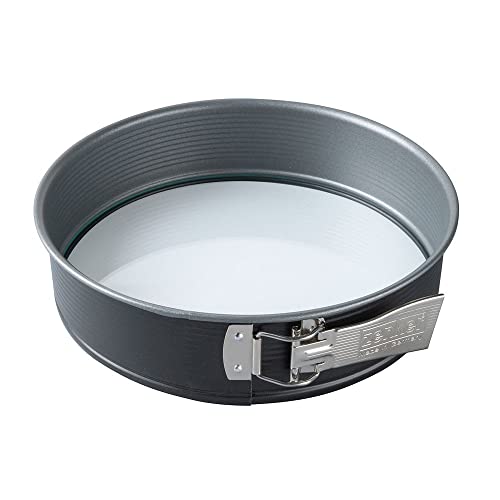 Zenker Premium springvorm met glazen bodem, hittebestendig en snijbestendig, ideaal voor taarten en taarten, diameter 26 cm, grijs