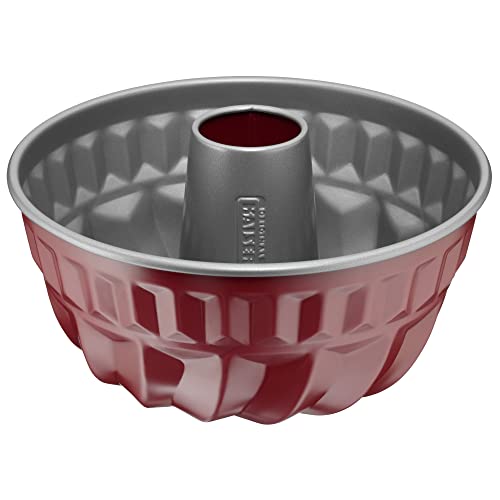 Kaiser Classic Plus Gugelhupf bakvorm 22 cm, rond rood, taartvorm met anti-aanbaklaag, gelijkmatige warmteverdeling