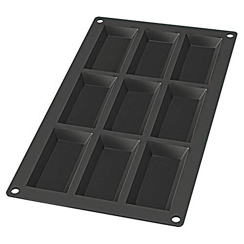 Lékué 9 Cavity Gourmet Financier Mould, Zwart