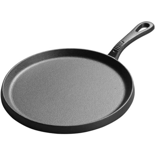 YISHUOYZBS Verdikte Gietijzeren Bakplaten Crêpe Pan Omelet Pannenkoek Bakplaten Thuis Non-Stick Grill Pan Ronde BBQ Plaat Enkele Handvat