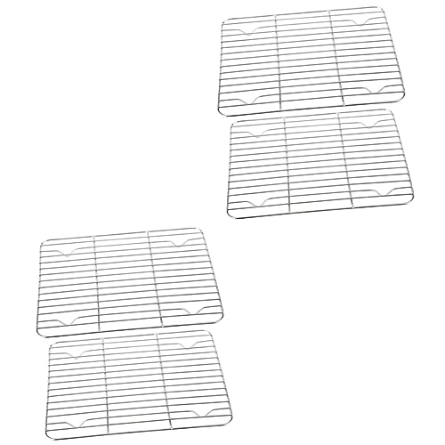 ifundom 2 Stuks Roestvrijstalen Rooster Bakroosters Voor Gebruik in De Oven Met Pan Roestvrijstalen Lade Kookrekken Voor Gebruik in De Oven Met Pan Roestvrij Staal Afvoer Rek Grill Plaat