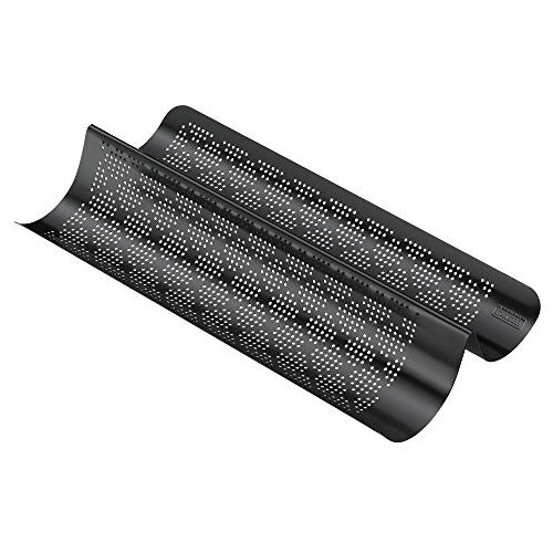 Kaiser Inspiration Baguette bakplaat, geperforeerd, 40,5 x 20 cm, baguette bakvorm voor 2 baguettes, baguettevorm, anti-aanbaklaag, zuurdesembestendig