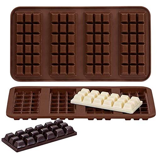 webake Chocolade bar mallen Siliconen chocoladevorm set van 2 vormen voor mini chocolade, Jelly, Pudding, Muffins, Kaarsen, Zeepen