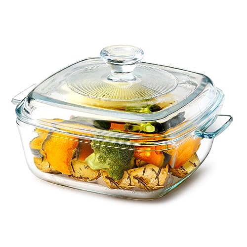 NUTRIUPS Ovenschotel met Deksel Oven Safe 15cm 0.8L Bedekt Glas Ovenschotel met Handvatten