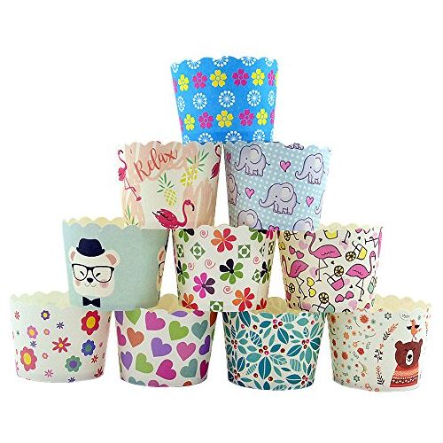 CANDeal Muffin bakvormen, 100 stuks, van stevig papier, groot Ø 5 cm, muffinvormpjes / cupcake-bakvormen