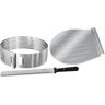 Zenker 3-delige taartdecoratie–set Ø 26/28 cm, roestvrijstaal taartenset met taartring, taartschep en taartmes voor cakes en taarten (Kleur: zilver)