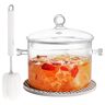 Anbeier Glazen pannenset voor het koken op het fornuis – 1,9 l/67 fl oz glazen kookgerei kookpan voor veilig koken van pasta, soep, melk, babyvoeding