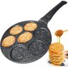 Amalindo Pannenkoekenpan Ø 26 cm   7 gaten smiley pannenkoekenpan   anti-aanbaklaag   pannenkoekenpan inductie   eierpan voor pannenkoeken, spiegelei, pannenkoeken, spiegeleipan