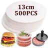 Devenirriche 500 vellen anti-aanbaklaag, hamburgerpapier, 13 cm, rond hamburgerpapier, waspapier met anti-aanbaklaag, voor hamburgerpers, pasteitjes en cheeseburgers