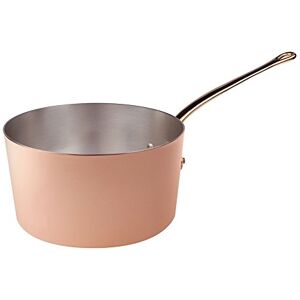 Agnelli koperen casserole - Messing handvat - 22cm diameter - 11,2cm hoogte - 4L inhoud Agnelli koperen casserole - Messing handvat - 22cm diameter - 11,2cm hoogte - 4L inhoud