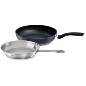 Fissler Pannenset, 2-delig, Catania, ongecoat, roestvrij stalen pan (Ø 24 cm) & Cenit gecoate aluminium pan (diameter 28 cm) – geschikt voor inductie, zwart Fissler Pannenset, 2-delig, Catania, ongecoat, roestvrij stalen pan (Ø 24 cm) & Cenit gecoate aluminium pan (diameter 28 cm) – geschikt voor inductie, zwart