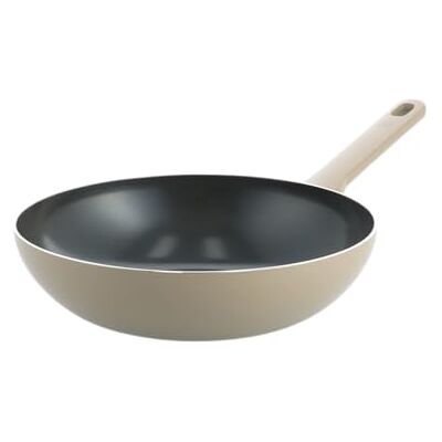 GreenChef Tones Wokpan met Keramische Antiaanbaklaag, 28 cm, Inductiegeschikt, PFAS-Vrij, Ovenbestendig 200 °C, Vaatwasmachinebestendig, Taupe GreenChef Tones Wokpan met Keramische Antiaanbaklaag, 28 cm, Inductiegeschikt, PFAS-Vrij, Ovenbestendig 200 °C, Vaatwasmachinebestendig, Taupe