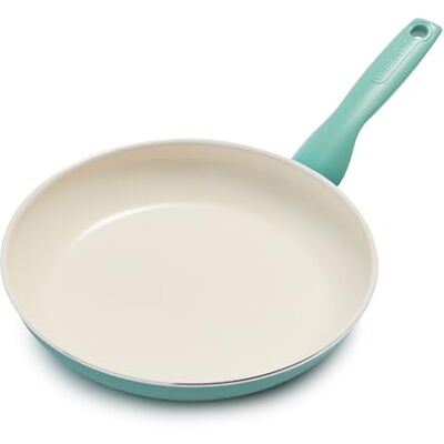 GreenPan Rio Gezonde Keramische Koekenpan met Antiaanbak van 26 cm, PFAS-vrij, Stay-Cool-handgreep, Ovenbestendig tot 160°C, Turkoois & Crème GreenPan Rio Gezonde Keramische Koekenpan met Antiaanbak van 26 cm, PFAS-vrij, Stay-Cool-handgreep, Ovenbestendig tot 160°C, Turkoois & Crème