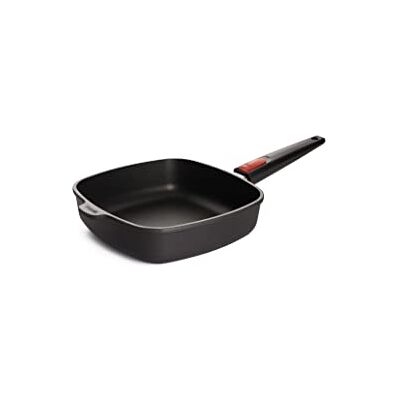 Woll Nowo Titanium vierkante pan, 24 x 24 cm, 6,5 cm hoog, met afneembare steel niet geschikt voor inductie, antiaanbaklaag Woll Nowo Titanium vierkante pan, 24 x 24 cm, 6,5 cm hoog, met afneembare steel niet geschikt voor inductie, antiaanbaklaag