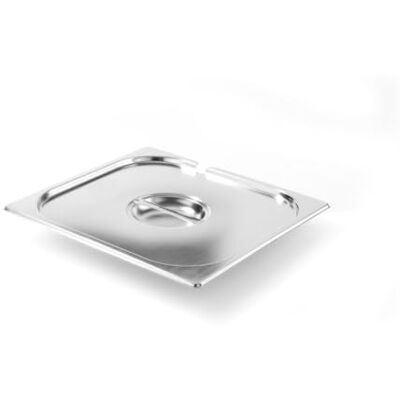 HENDI Gastronorm deksel, met lepeluitsparing, geschikt voor gastronorm containers, ovens, bain marie, chafing dishes, temperatuurbestendig van -40° tot 250°C, GN 2/3, 354x325mm, roestvast staal HENDI Gastronorm deksel, met lepeluitsparing, geschikt voor gastronorm containers, ovens, bain marie, chafing dishes, temperatuurbestendig van -40° tot 250°C, GN 2/3, 354x325mm, roestvast staal