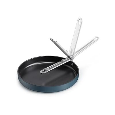Joseph Joseph Space Lage Koekenpan 28cm, Inklapbare Handgreep, Ruimtebesparend, Inductie & Oven, Keramische Coating Joseph Joseph Space Lage Koekenpan 28cm, Inklapbare Handgreep, Ruimtebesparend, Inductie & Oven, Keramische Coating